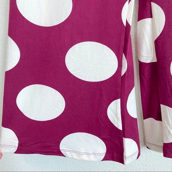 Capella Burgundy Polka Dot Cropped Leg Jumpsuit Size Medium - Picture 6 of 10